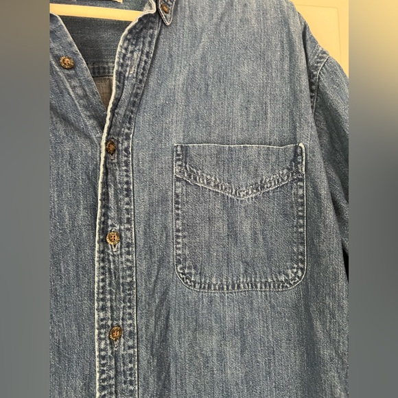 LL Bean Denim Shirt, Large, Blue - Picture 2 of 5